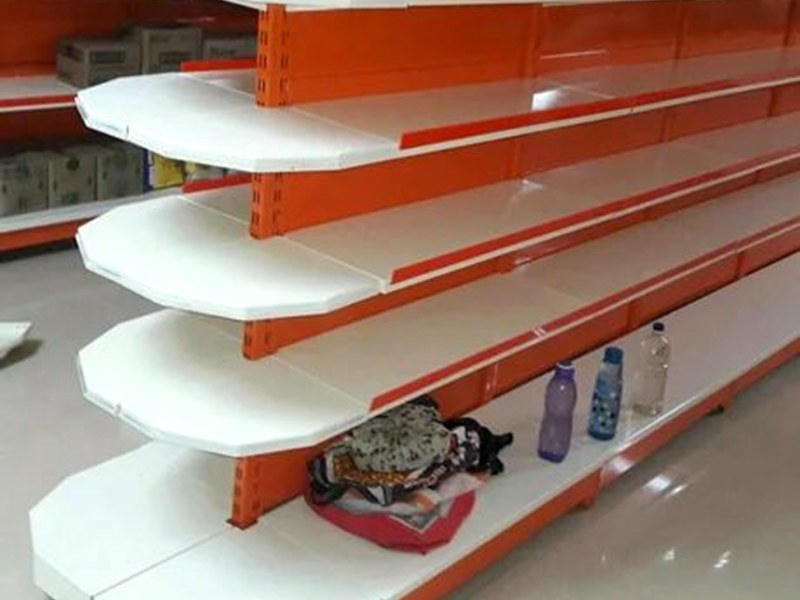 Double-sided supermarket center gondola rack manufactured in Hyderabad