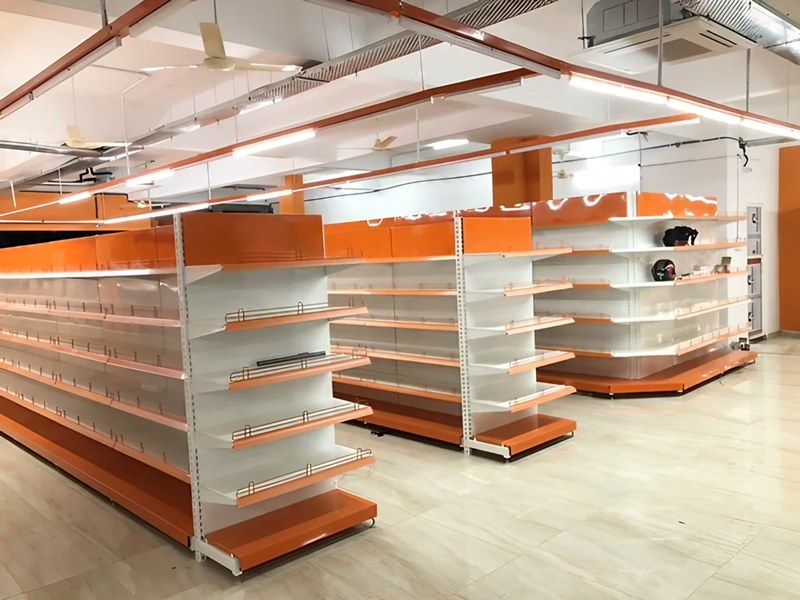 Supermarket end-cap promotional display rack