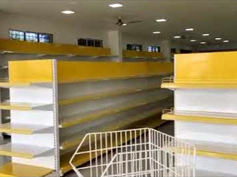 Single-sided wall-mount supermarket display rack