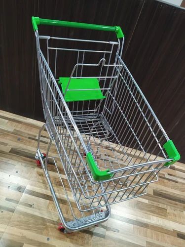 Stainless steel supermarket shopping trolley